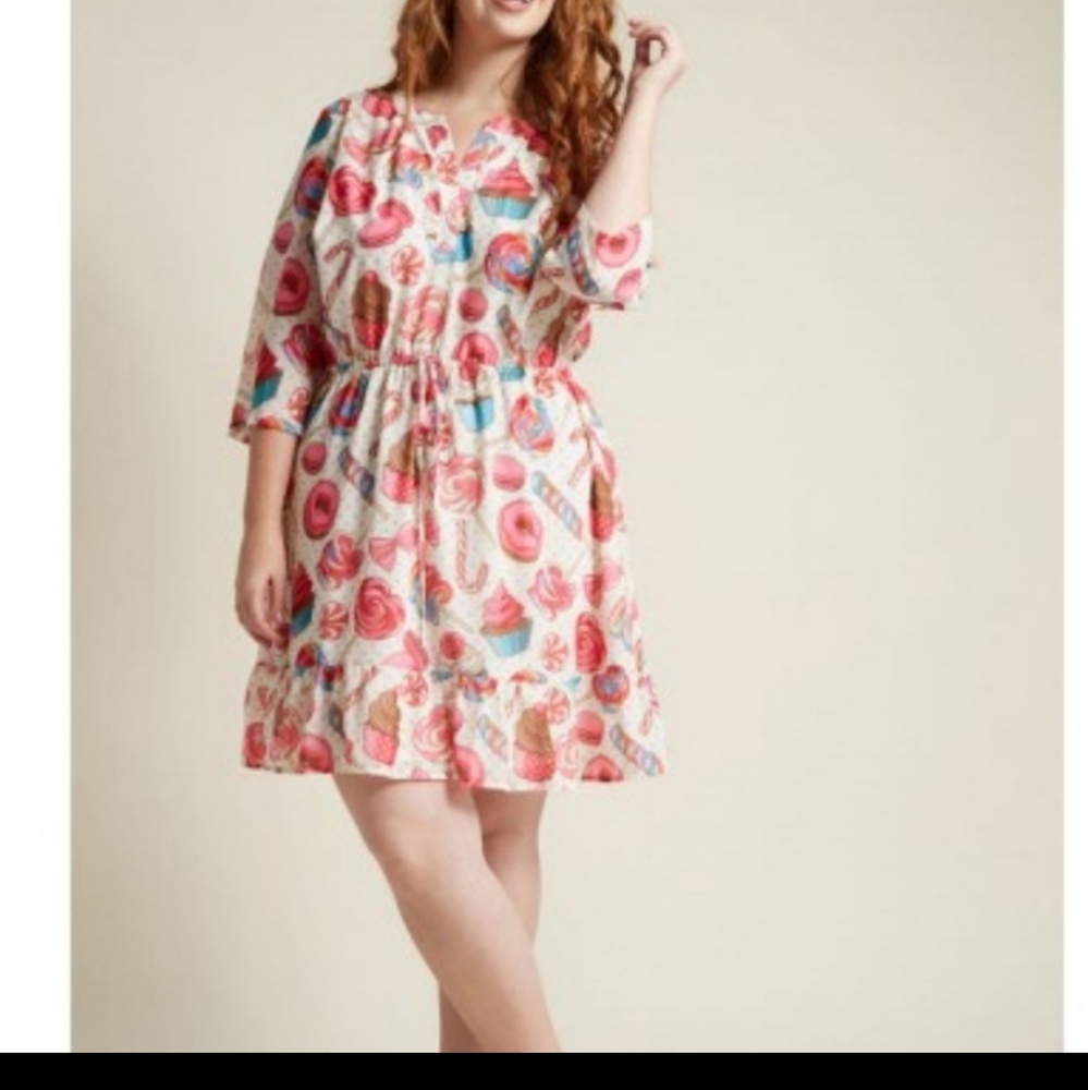ModCloth Chiffon Ruffle Hem Dress Sweets Dress 2x